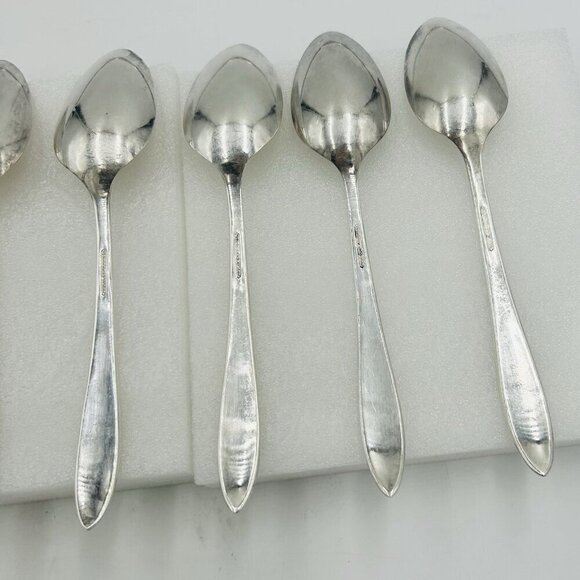 Oneida Community Silverplate PATRICIAN Monogram "L" Serving Spoons Set Of 6 - Picture 9 of 10